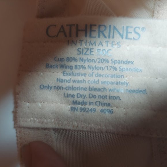 NEW Catherines Intimates Plunge Beige Bra - Plus Size 50C - Picture 5 of 6